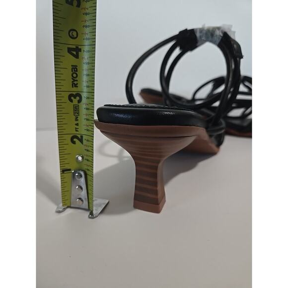 coutgo women's strappy heels sandals le strap kitten heels Summer Shoes Black - Picture 9 of 15